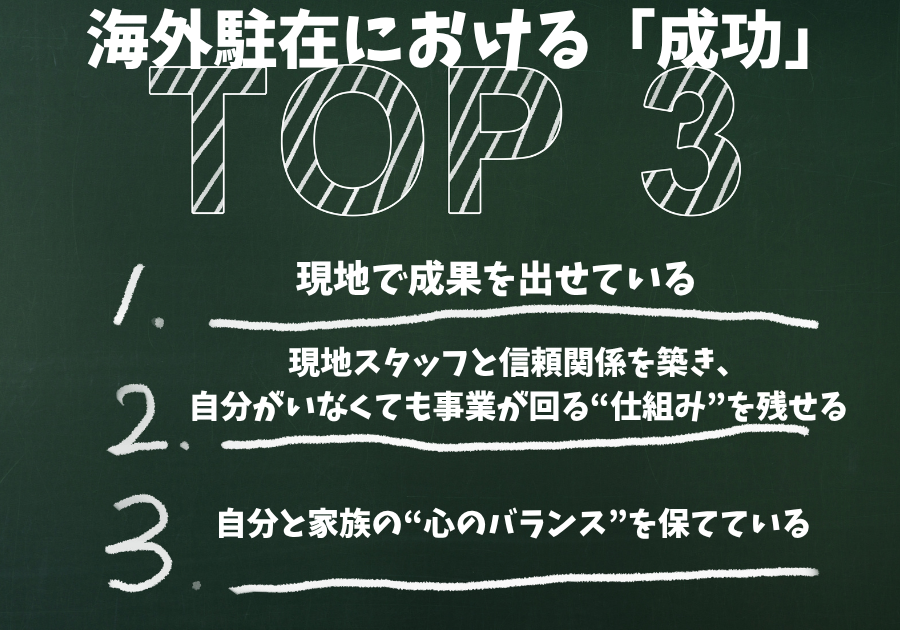 海外駐在における「成功」TOP3