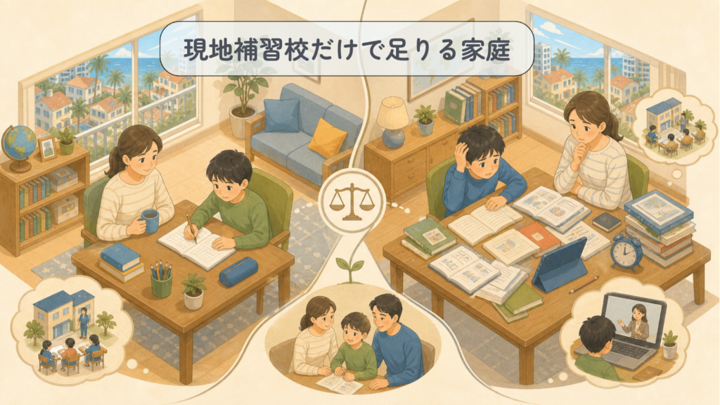 ⑥ 補習校だけで足りる家庭・足りない家庭
